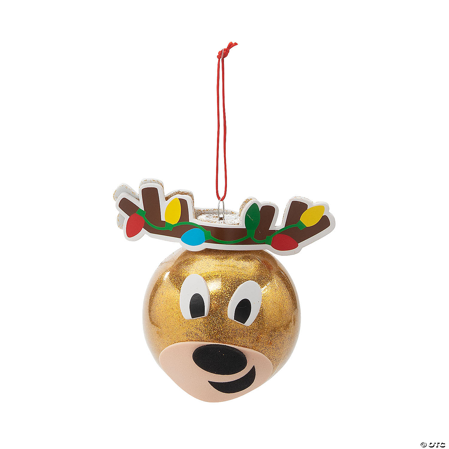 Reindeer Glitter Christmas Ornament Craft Kit-12Pk