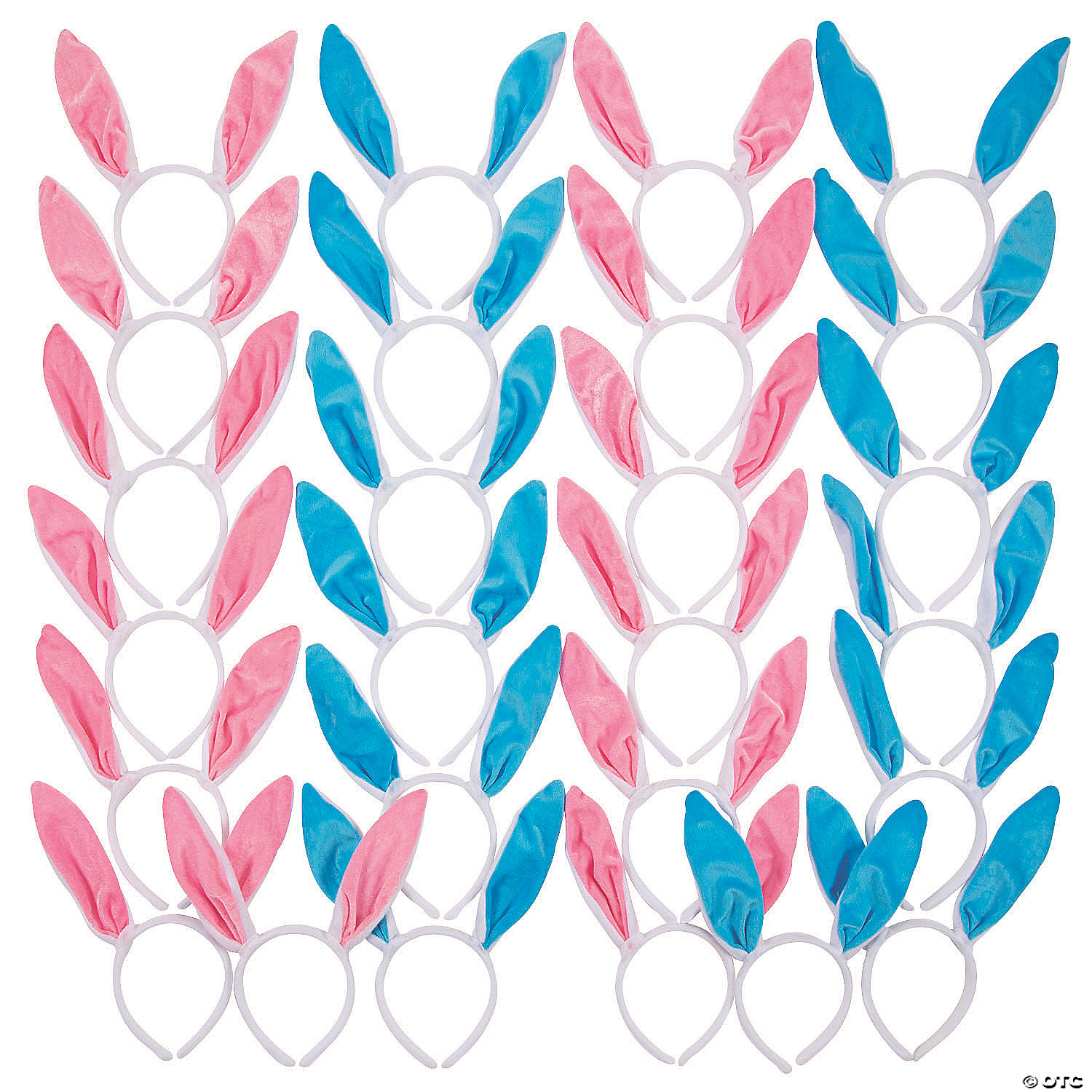 Plush Bunny Ear Headbands - BIG 50 PACK