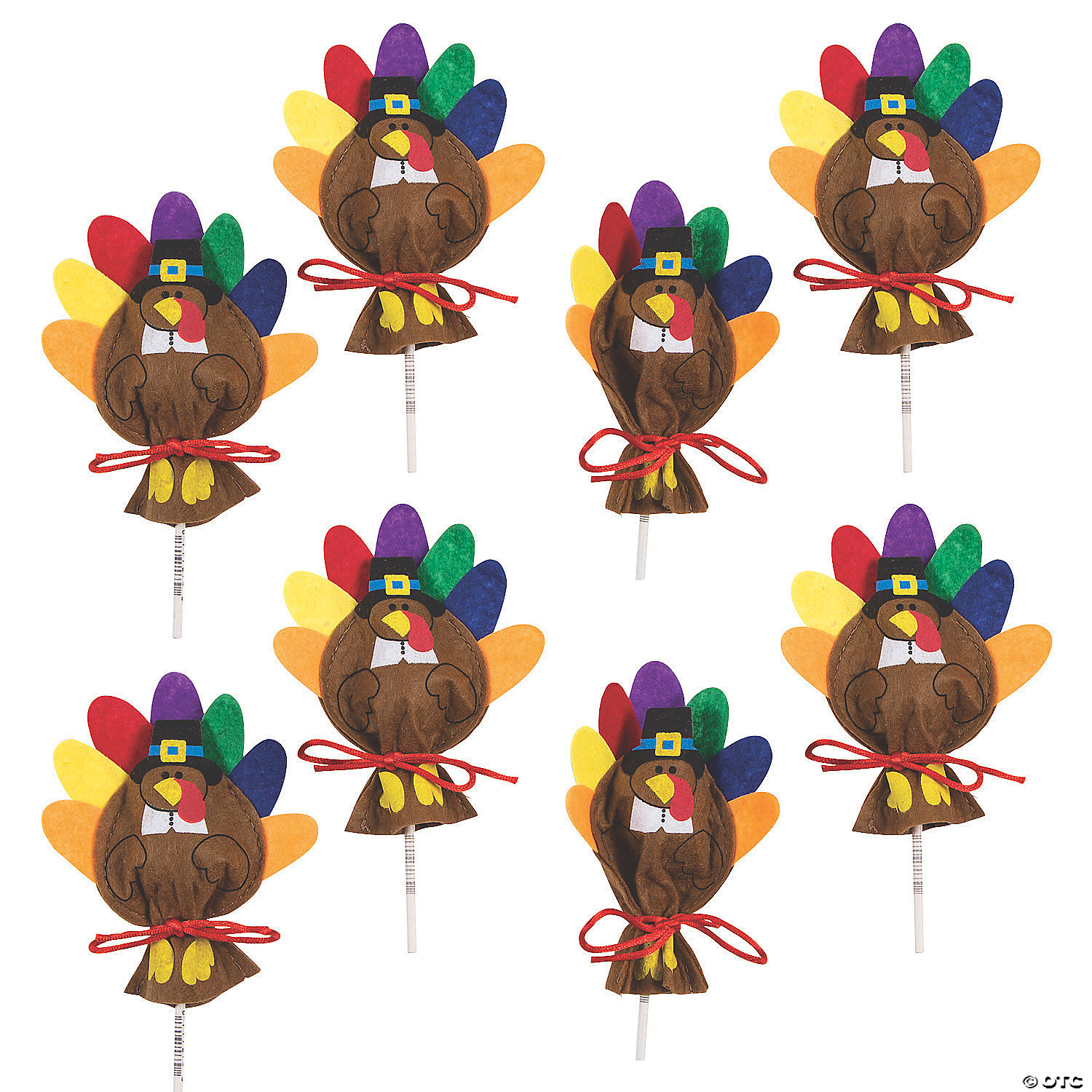 BULK Felt Turkey Lollipop Covers - 48Pk