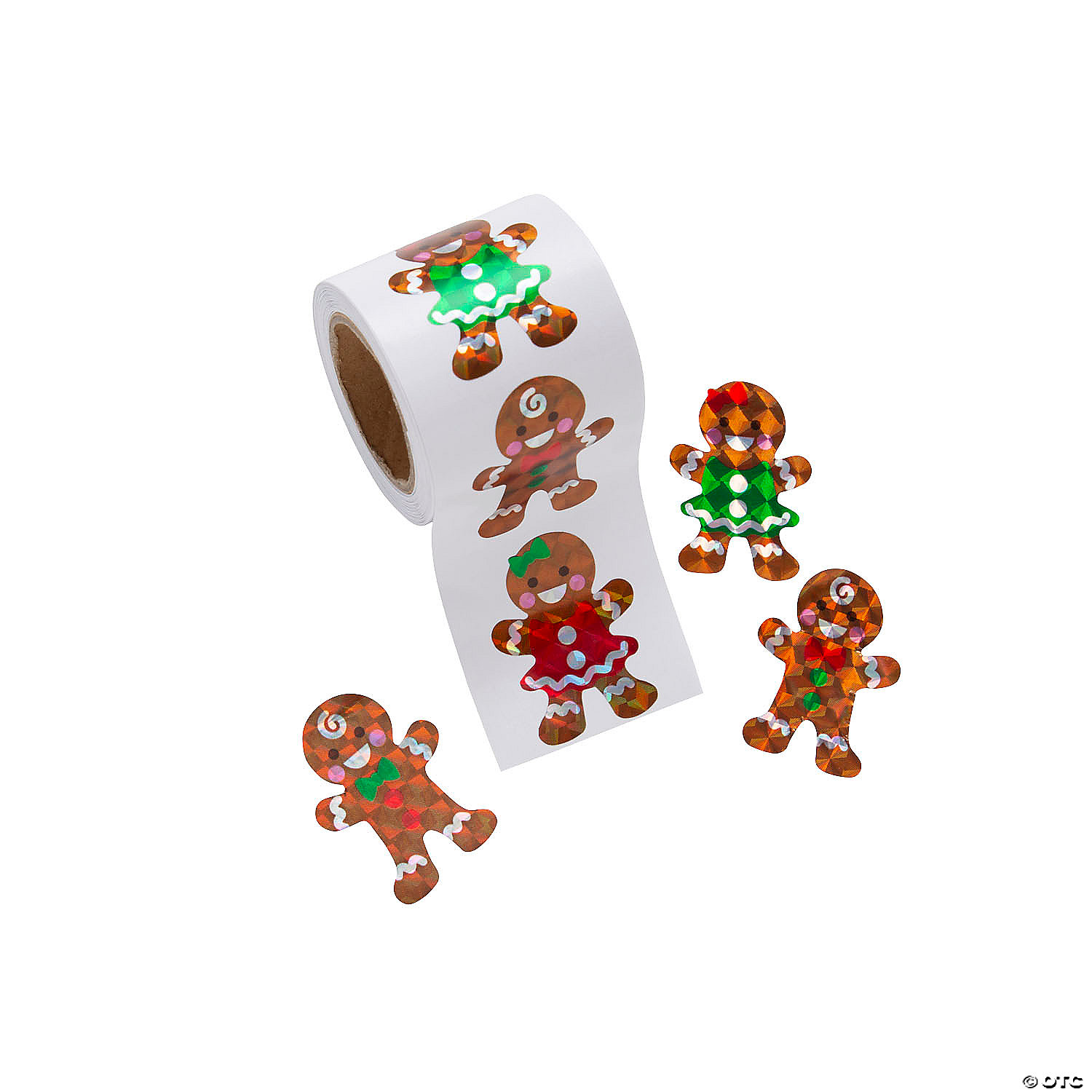 Gingerbread Prism Sticker Roll - 100Pk