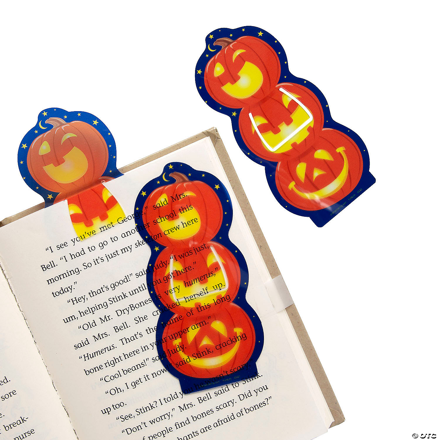 Pumpkin Plastic Clip On Bookmarks - 36 PK