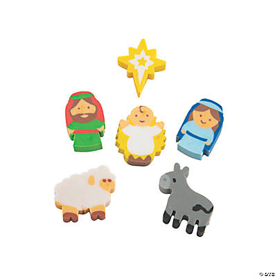 Bulk Mini Nativity Erasers - 144Pk