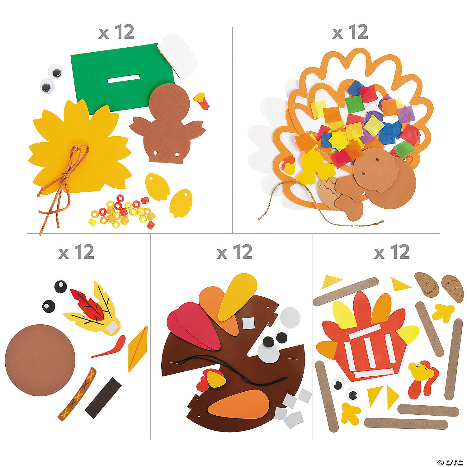 BULk Terrific Turkey Craft Kit Assortment-60Pk