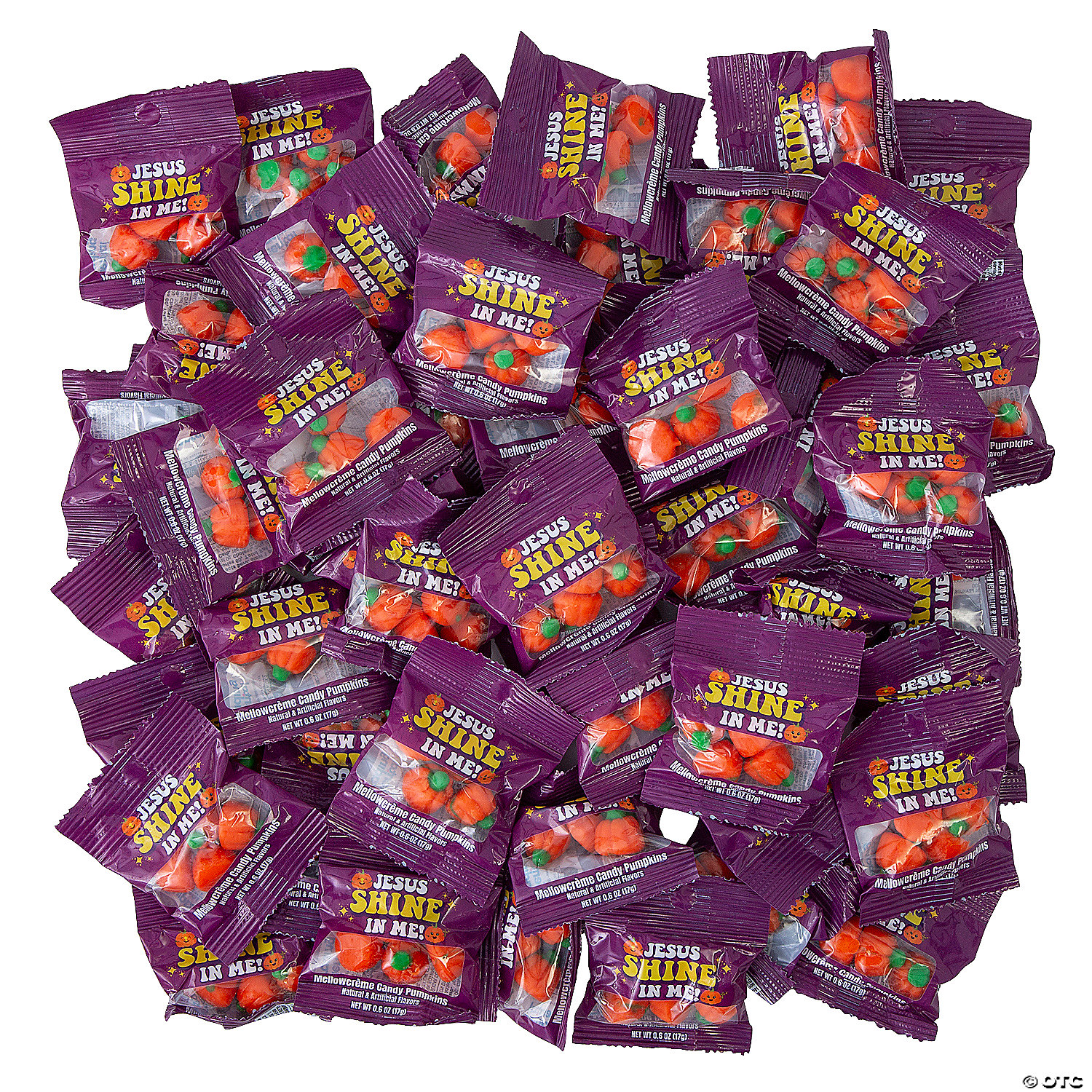 Religious Jesus Shine in Me Halloween Pumpkin Candy Bags-50Pk
