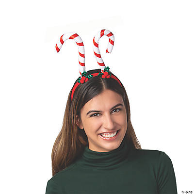 Candy Cane Headbands - 12Pk