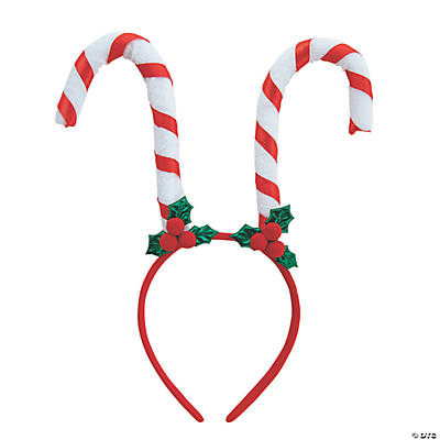 Candy Cane Headbands - 12Pk
