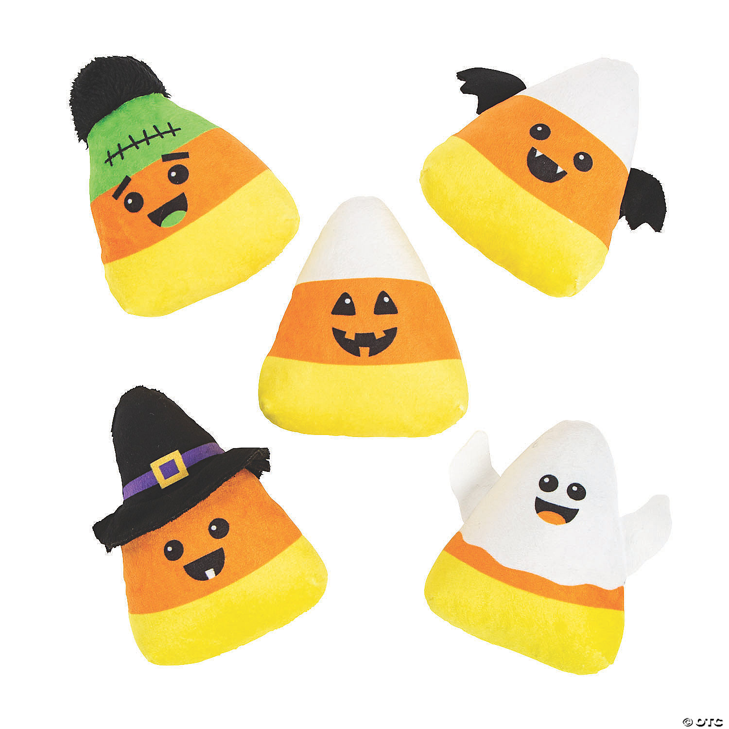 Halloween Smiling Plush Candy Corn Assortment-48Pk