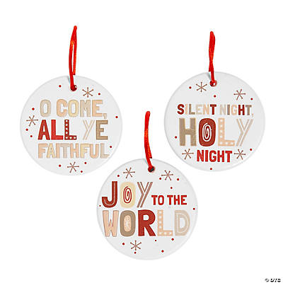 Ceramic Christmas Hymn Ornaments-12 Pack