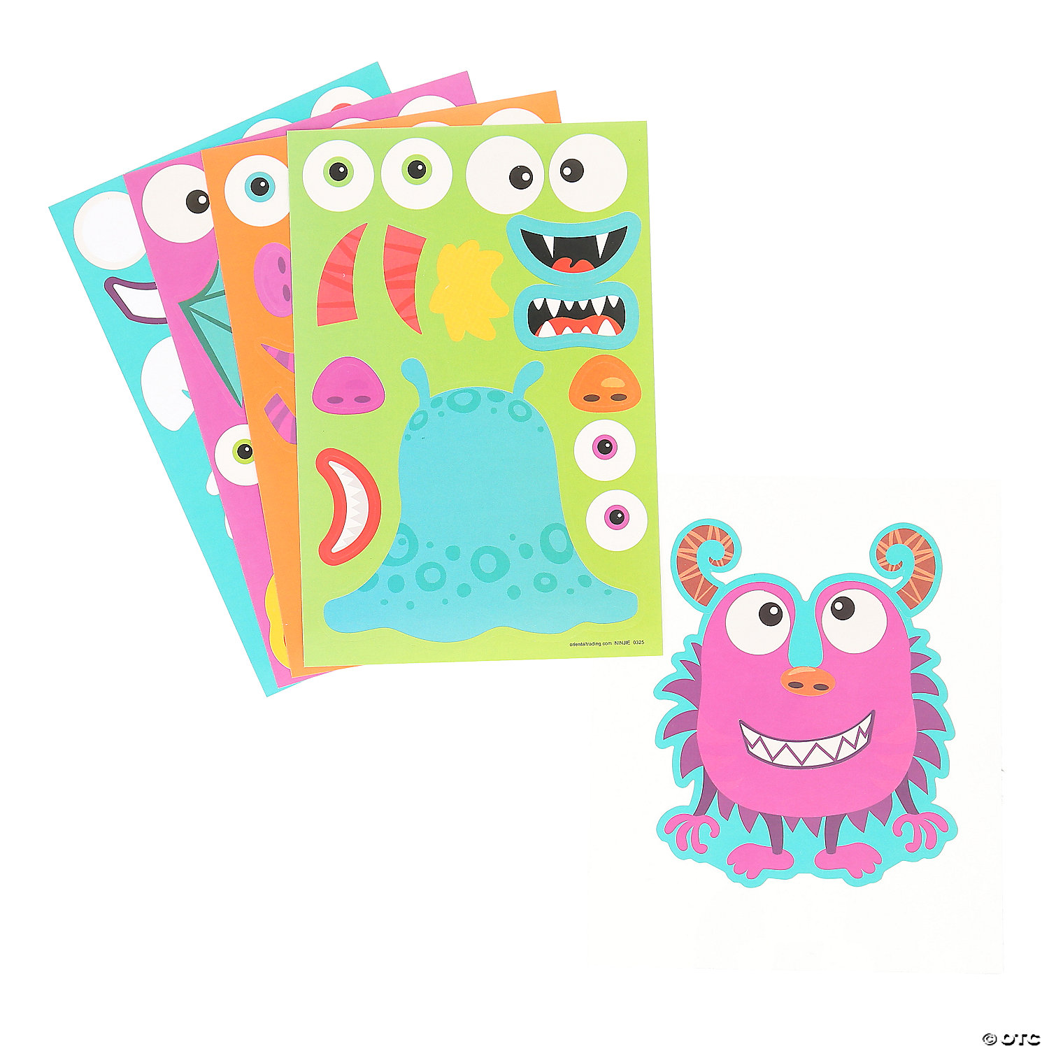 Halloween Monster Make-a-Character Sticker Sheets-12Pk