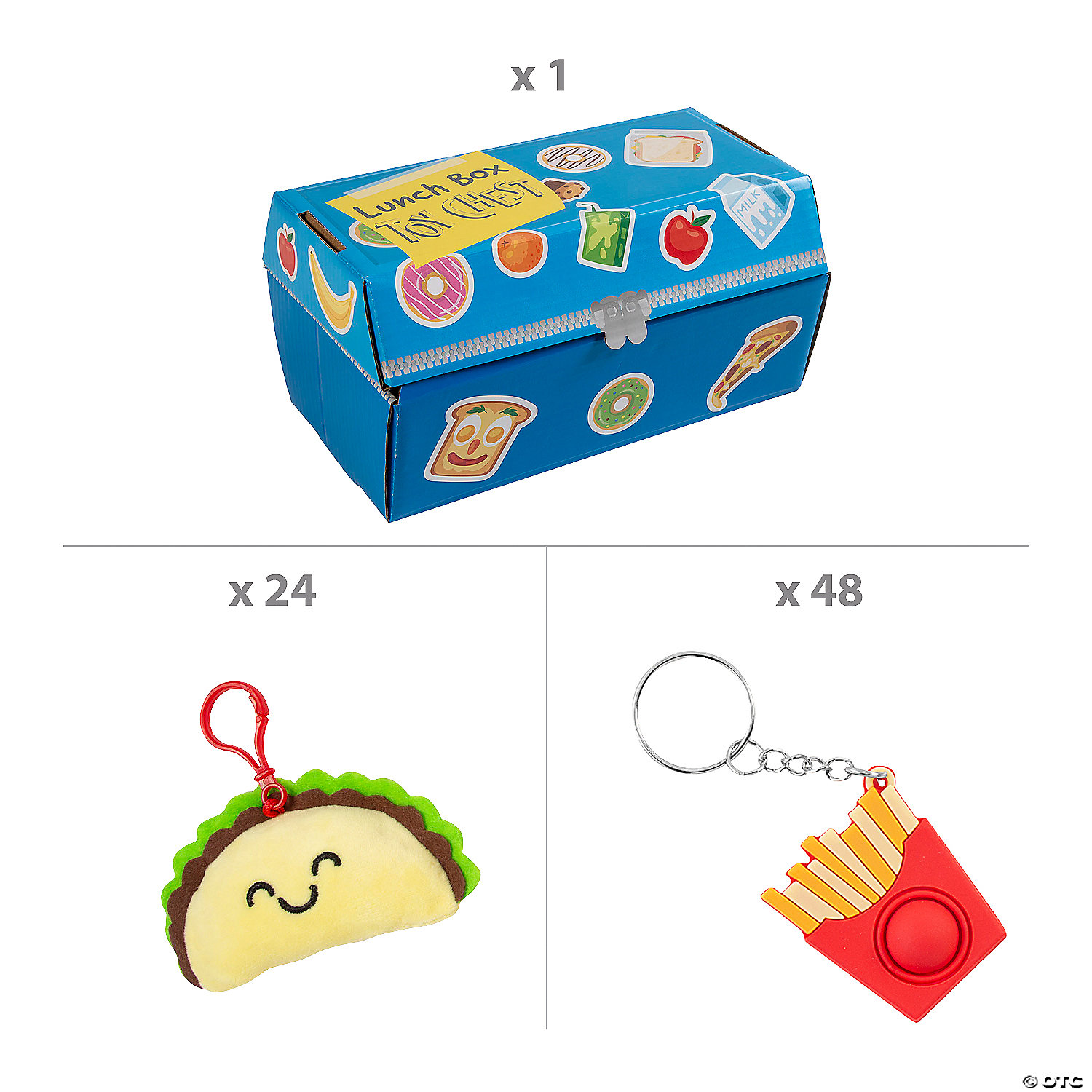 Food Keychains Treasure Chest Assortment-72Pk