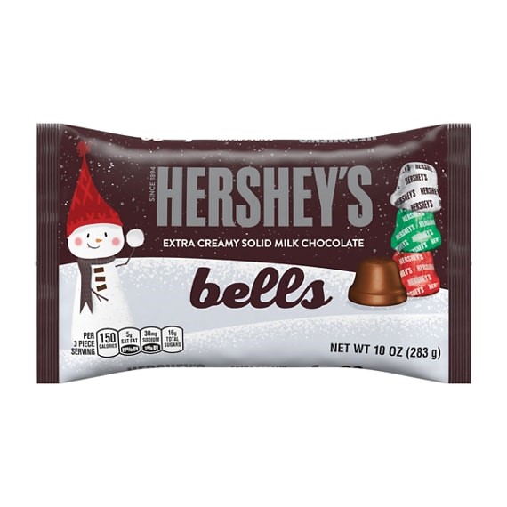 Hershey's Solid Milk Chocolate Bells-30Pk