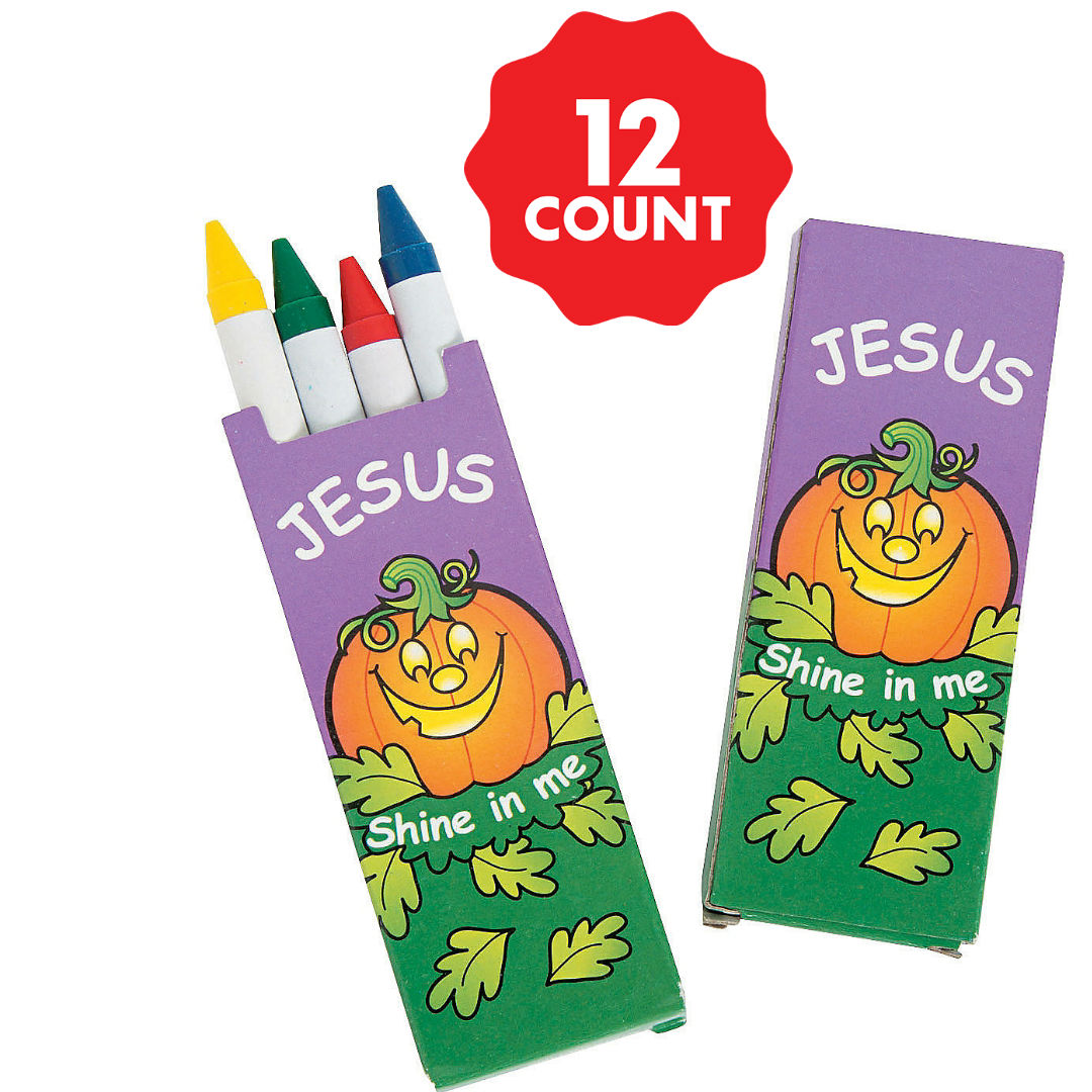 Christian Pumpkin Crayons - 12 PACKS