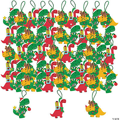 Christmas Dino Ornament Craft Kits -BIG 48 Pack