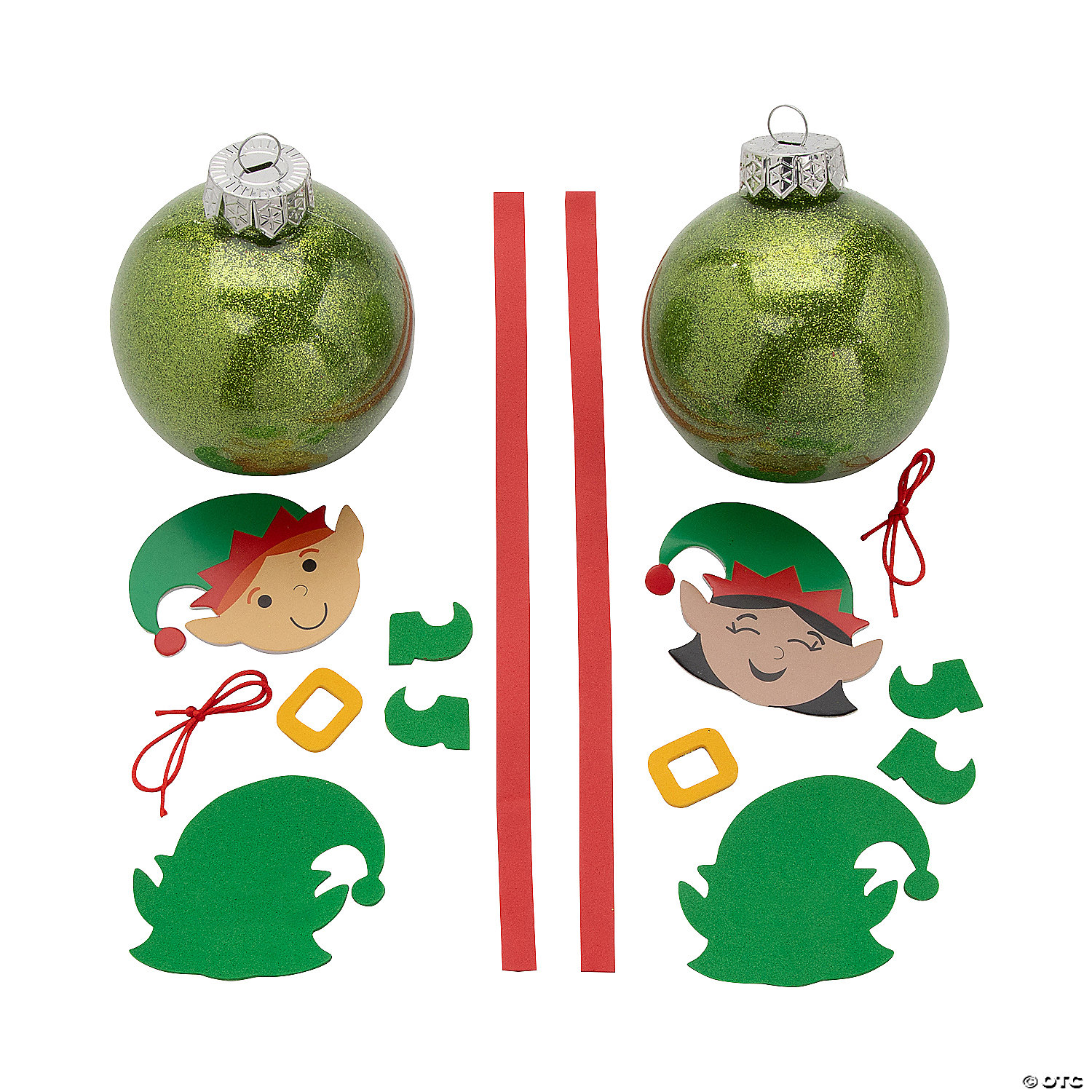 Christmas Elf Bulb Ornament Craft Kit-12Pk