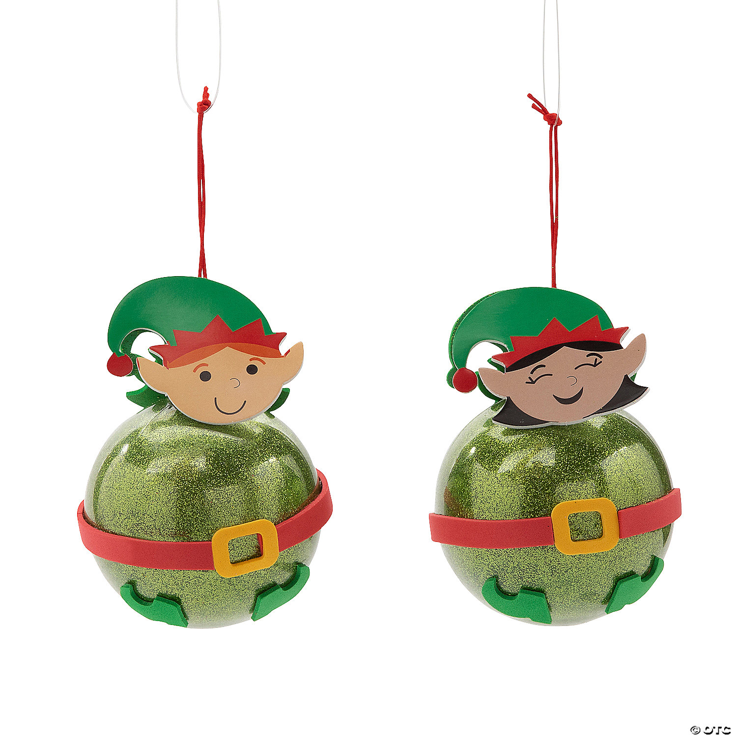 Christmas Elf Bulb Ornament Craft Kit-12Pk