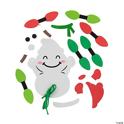 Snowman with Lights Christmas Ornament Craft Kit-12 Pack