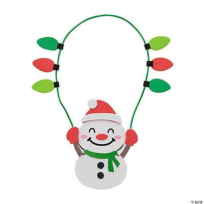 Snowman with Lights Christmas Ornament Craft Kit-12 Pack