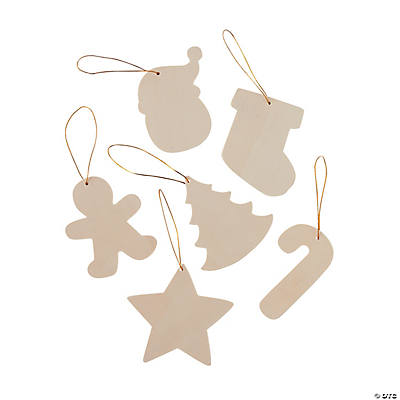 DIY Unfinished Wood Christmas Ornaments-12 Pack