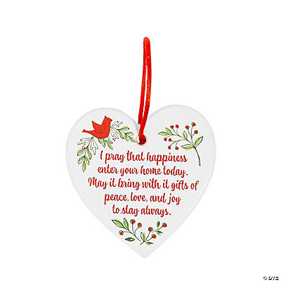 Happiness Prayer Ceramic Christmas Ornament-12 Pack