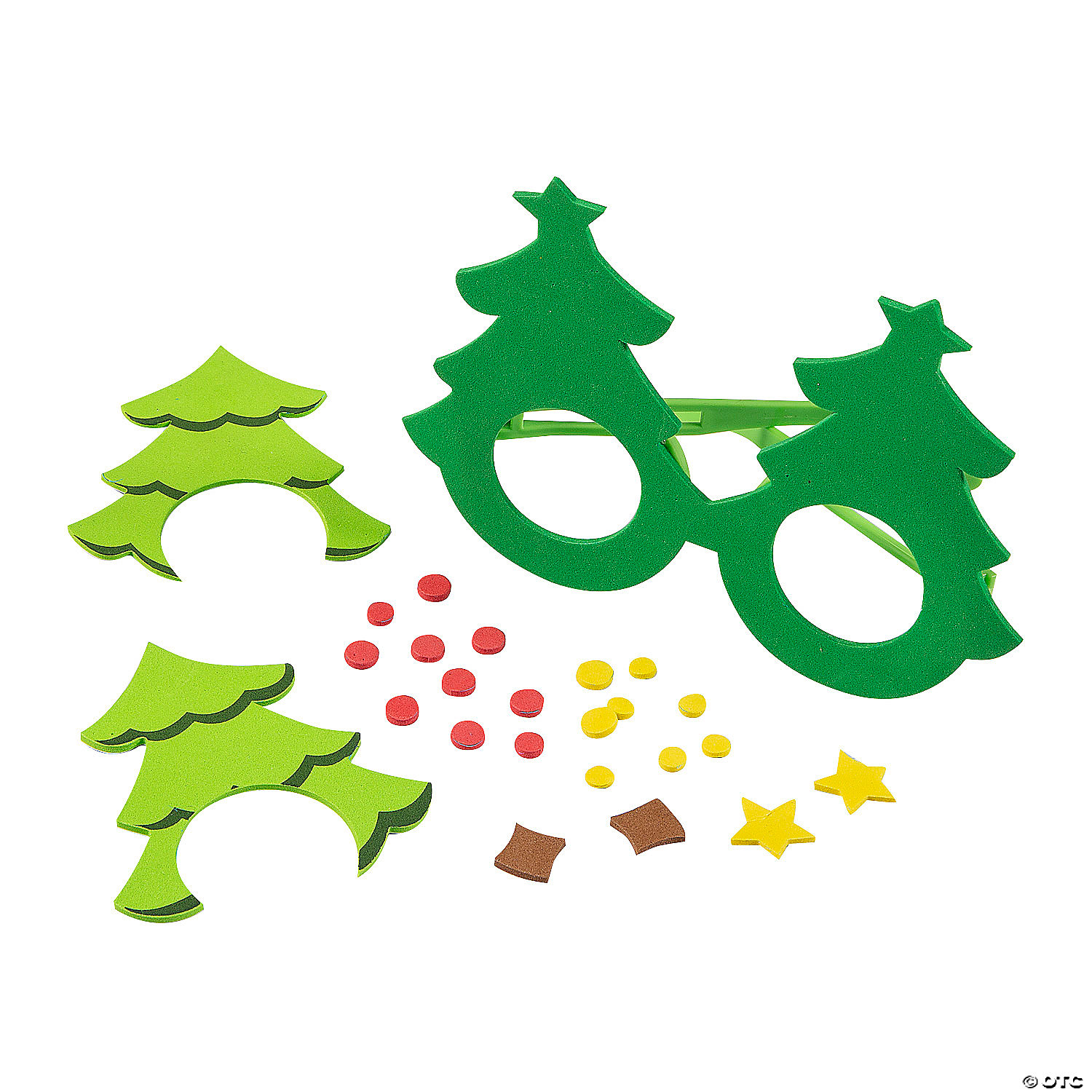 Christmas Tree Glasses Craft Kit - 12 Pack