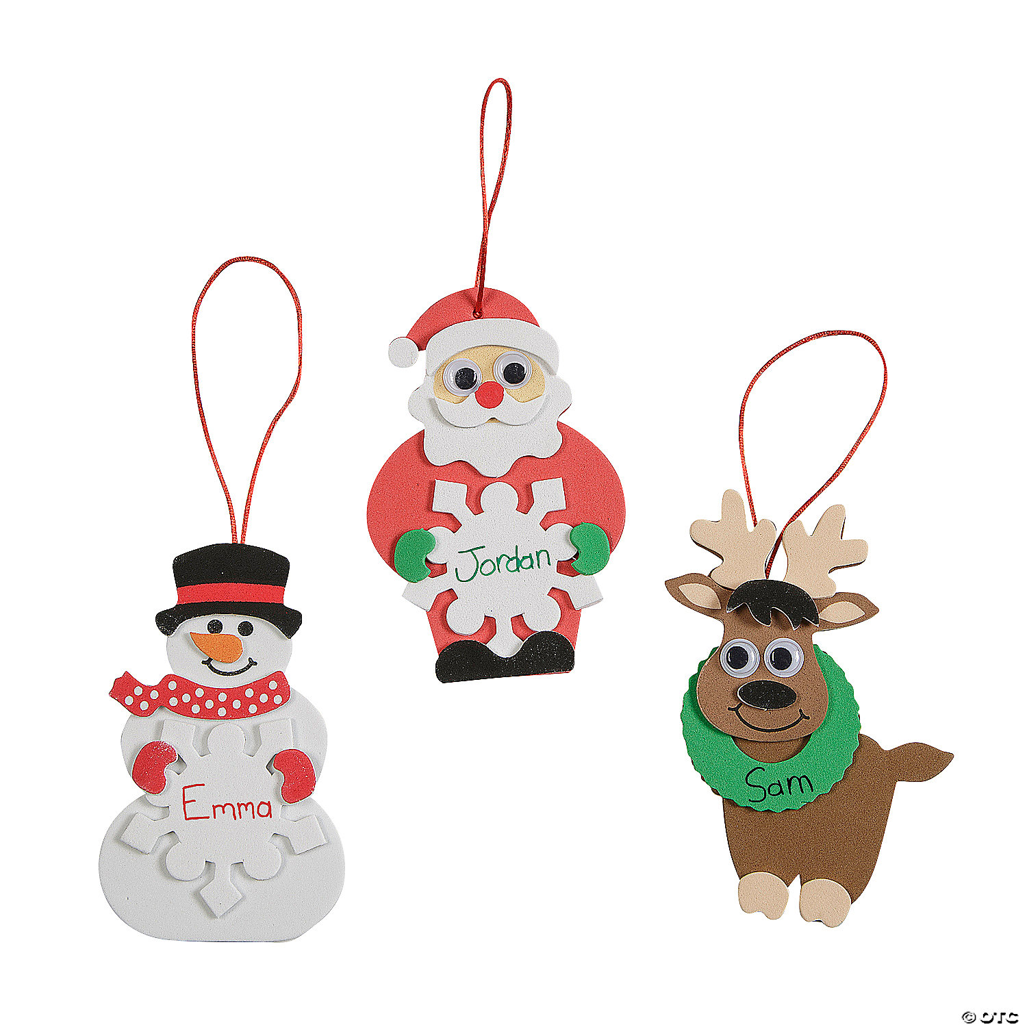 Foam Christmas Ornament Craft Kit - 12 Pk