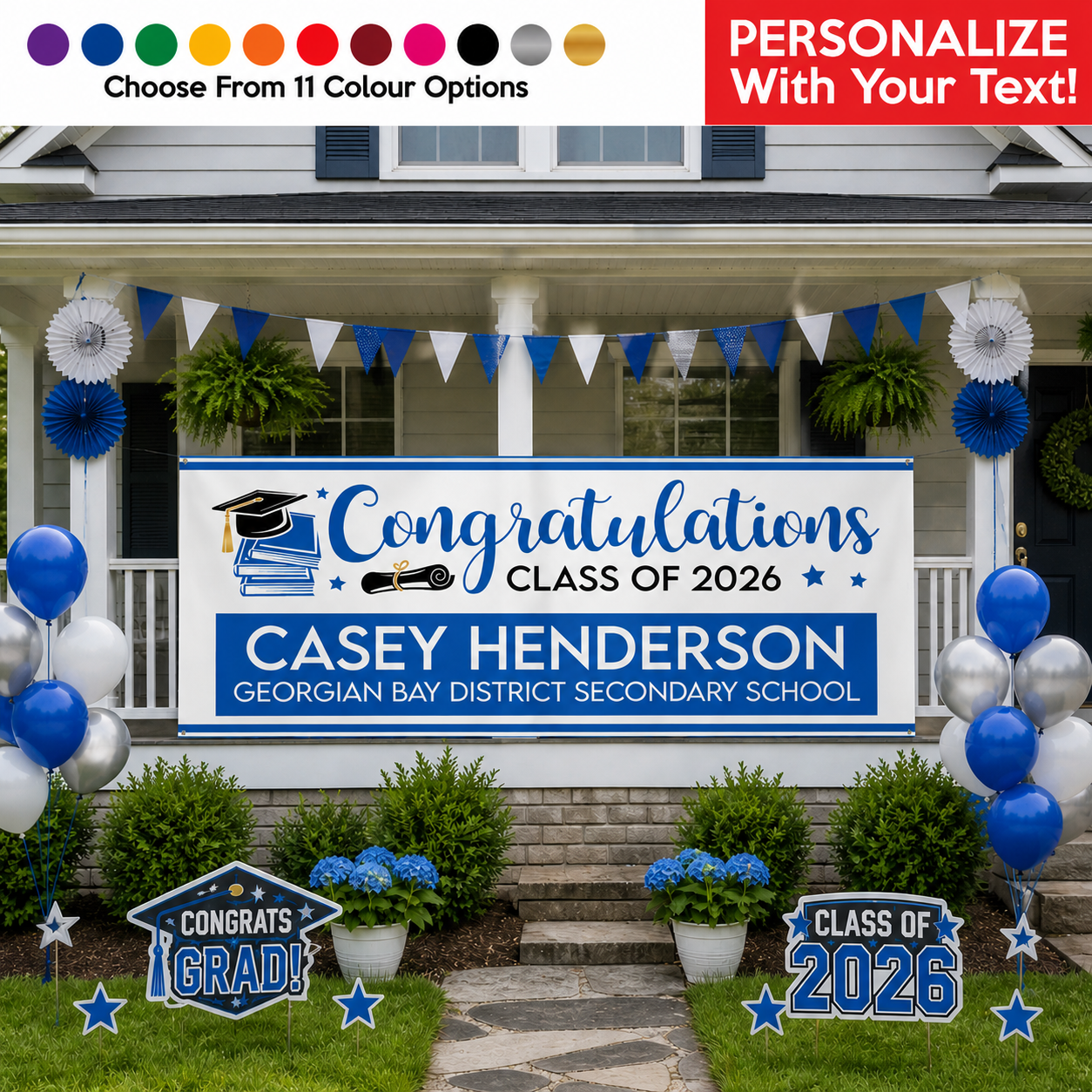Congratulations Grad PERSONALIZED Gigantic 8FT Vinyl Banner