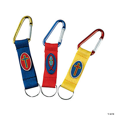 Clip Key Chains with Cross 12 Pk