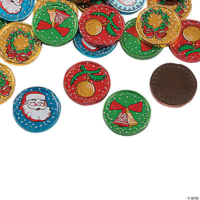 Christmas Colourful Chocolate Coins - 75pcs