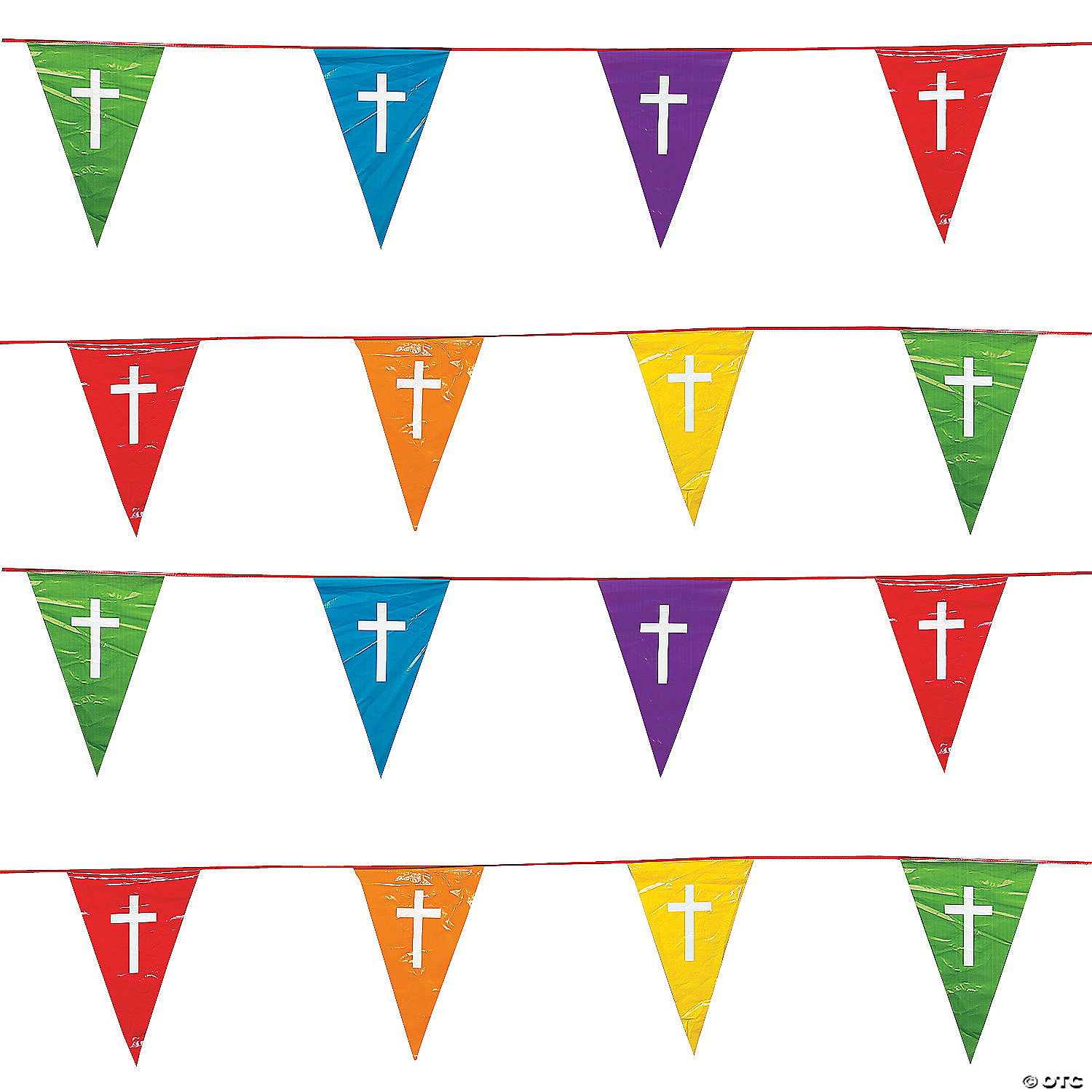 Giant Plastic 100 FOOT Faith Colours Pennant Banner