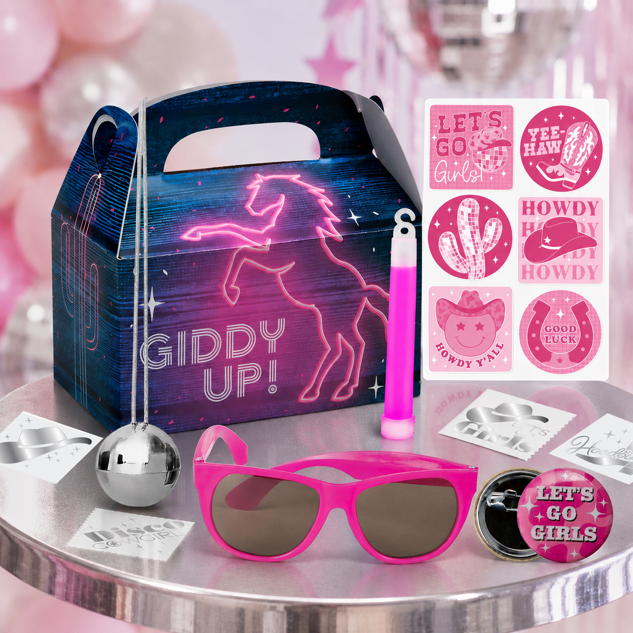 Cowgirl Disco Metallic Boot-Shaped Napkins – 16PK