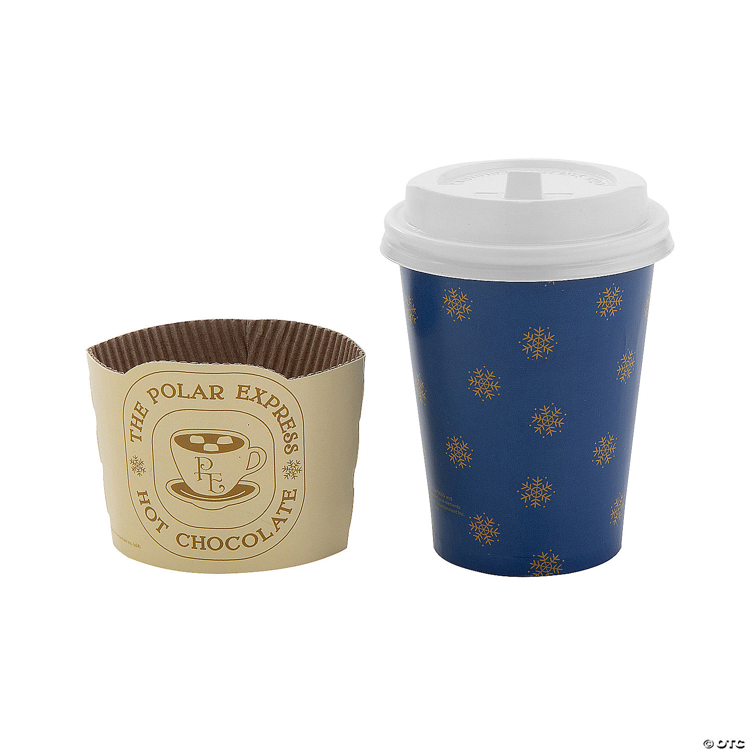 The Polar Express Coffee Cups with Lids & Sleeves-12Pk