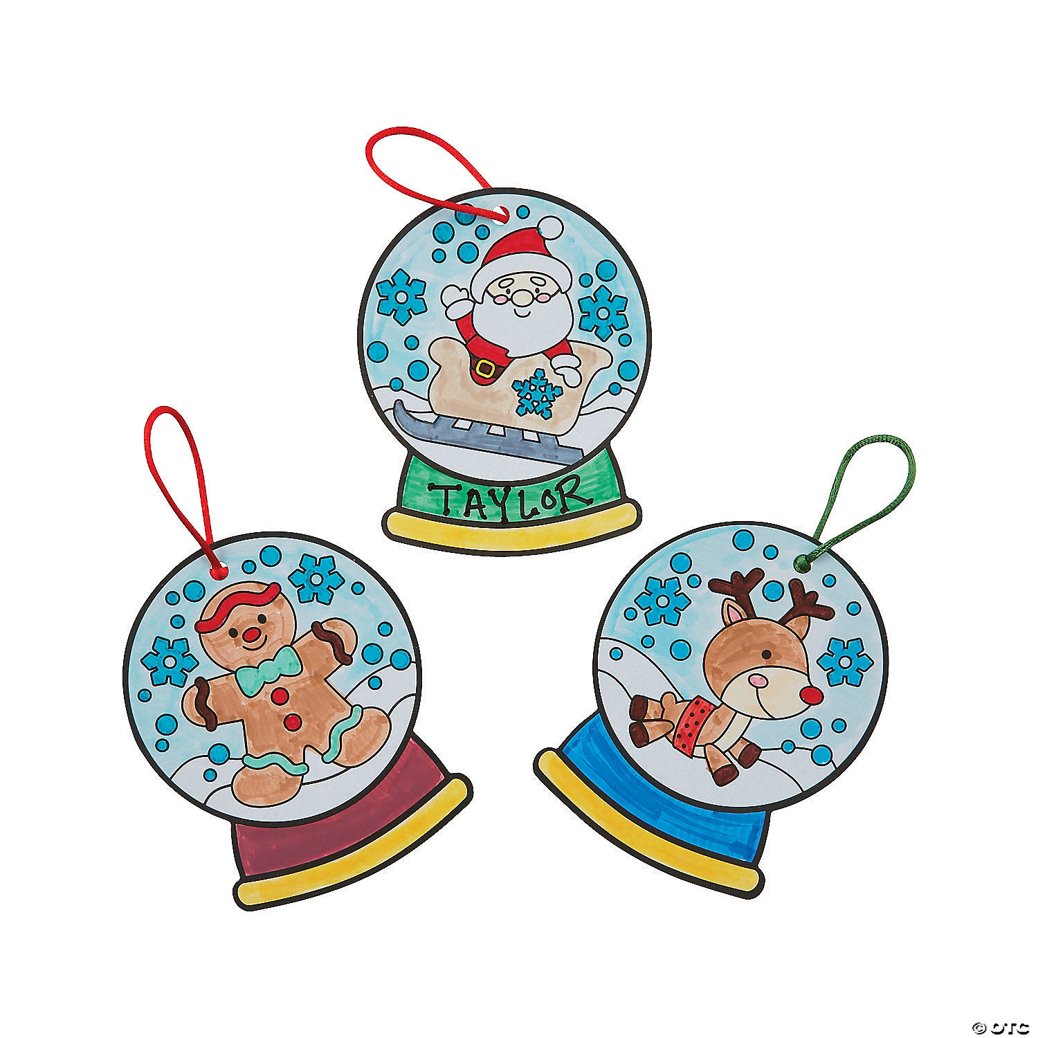 Colour Your Own Christmas Snow Globe Ornaments - 12 Pack