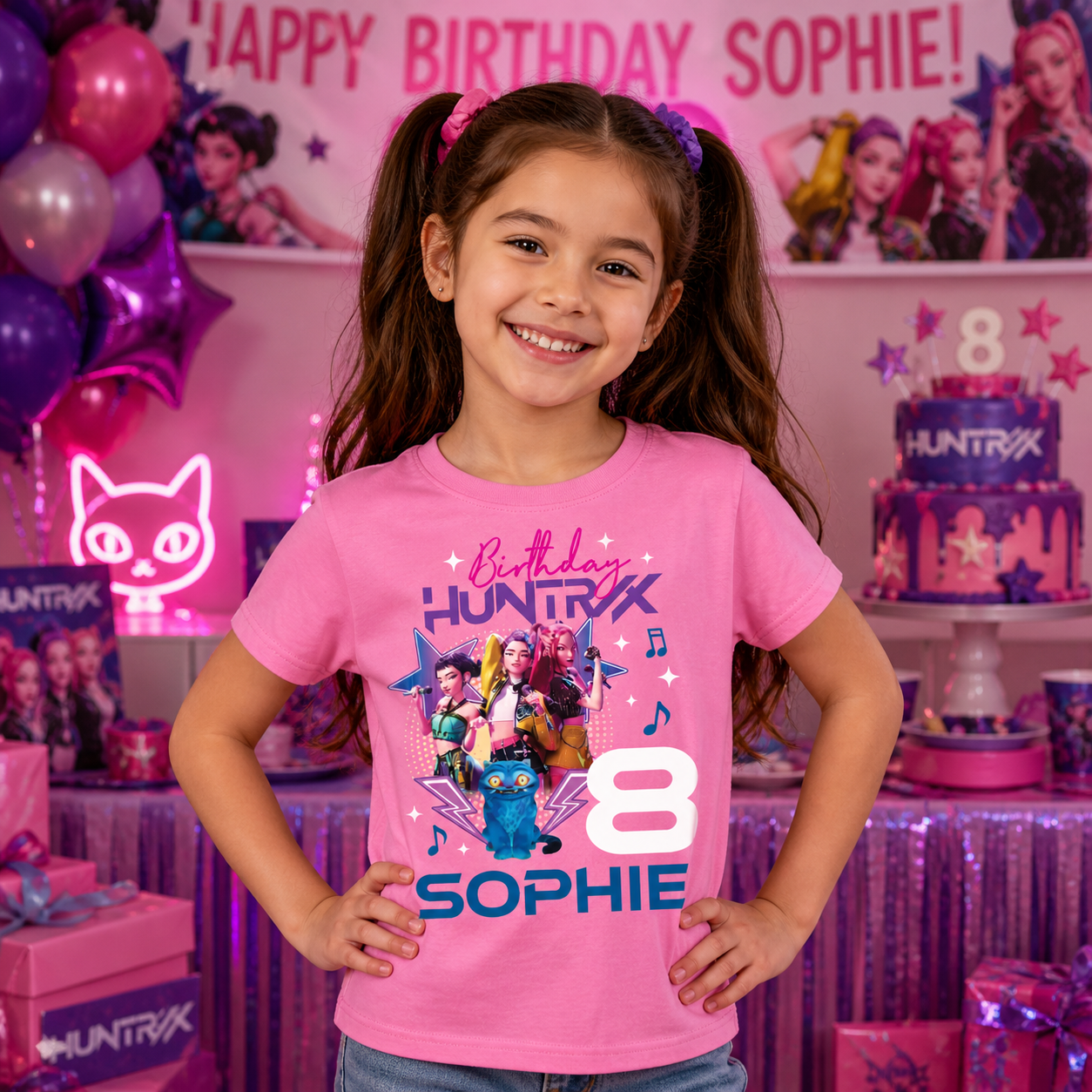 kpop demon hunters personalized birthday shirt