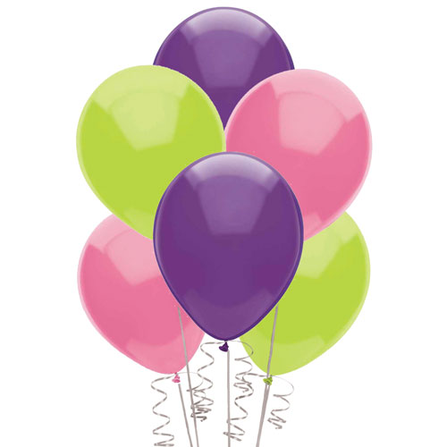 Lime Green, Hot Pink & Crystal Purple 12 Latex Balloons - 45pk Party  Supplies Canada - Open A Party