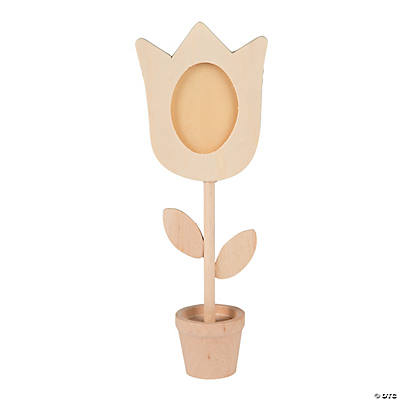 DIY Unfinished Wood Flower Photo Holder-12PK