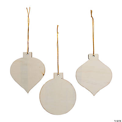 DIY Unfinished Wood Christmas Ornaments-24Pk