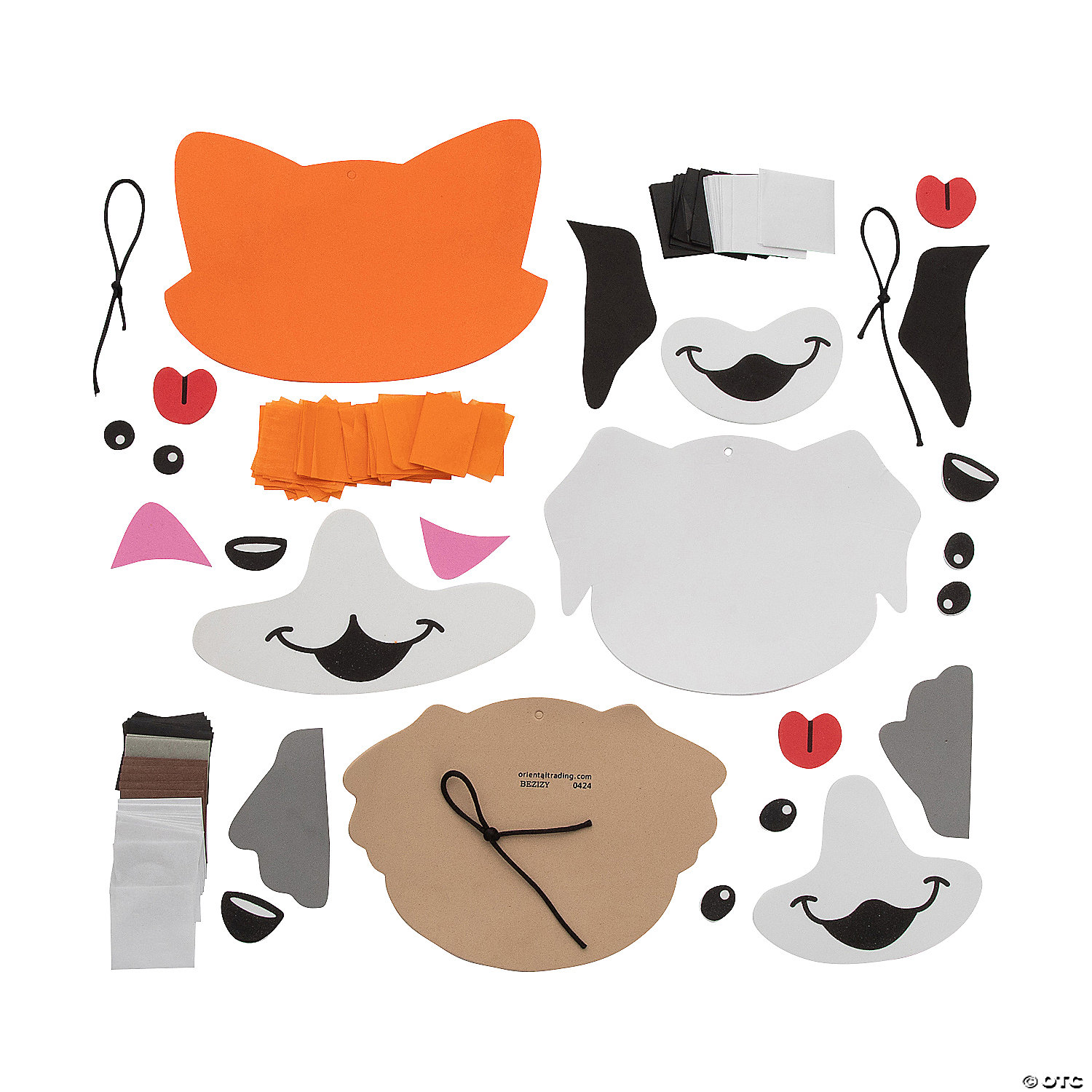 Dog Faces Tissue Paper Craft Kit-12Pk