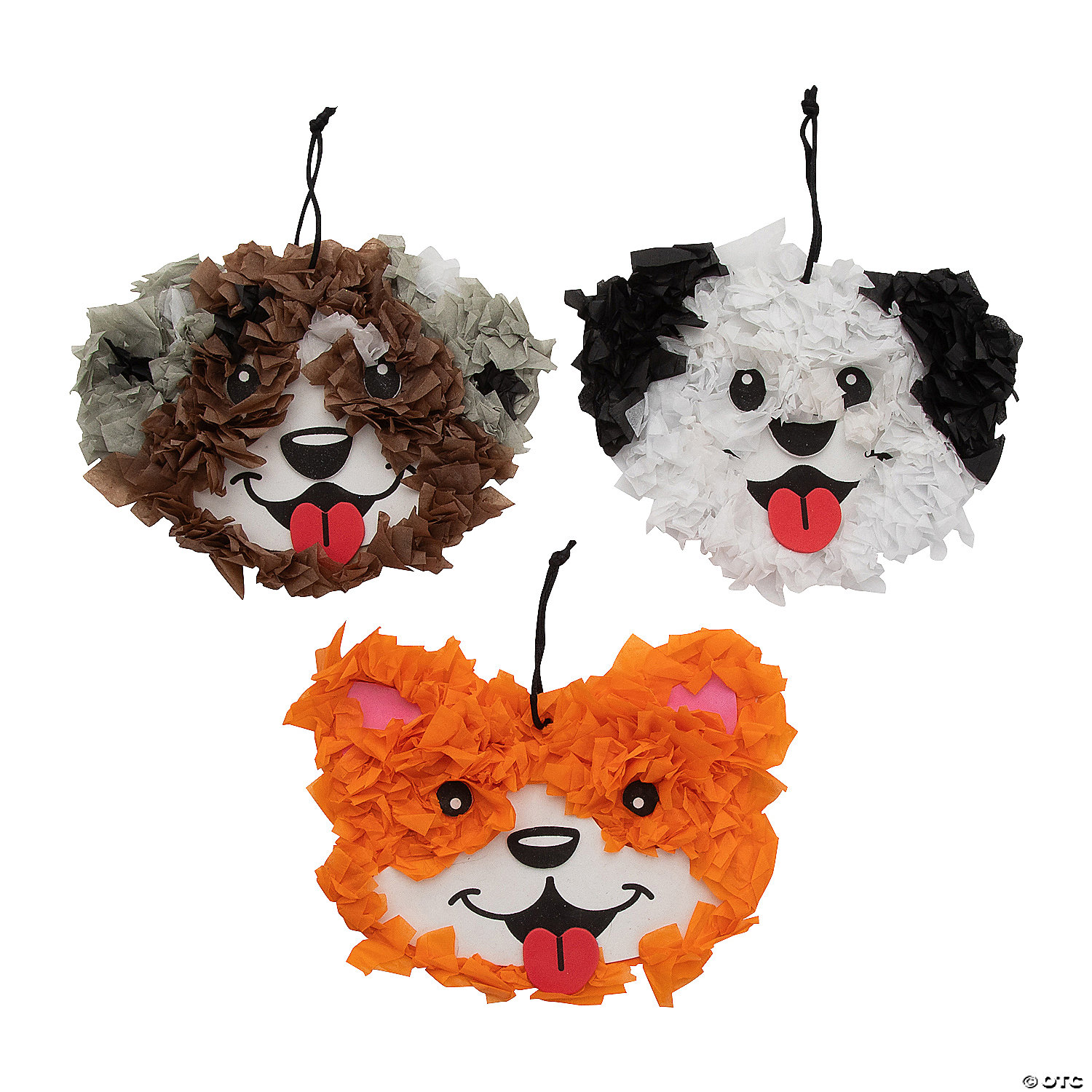 Dog Faces Tissue Paper Craft Kit-12Pk