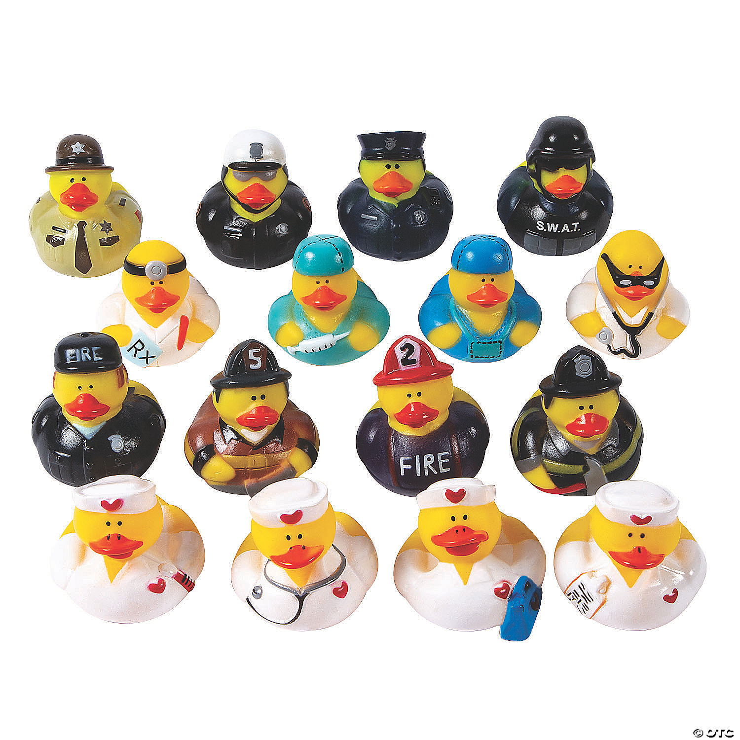 Bulk Community Helpers Rubber Ducks Assortment-48Pk