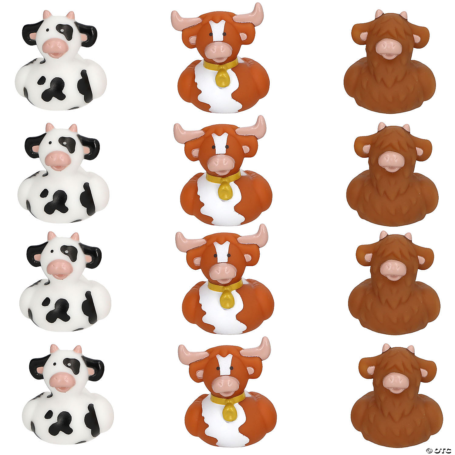 Farm Cow-Shaped Rubber Ducks - 12 Pack