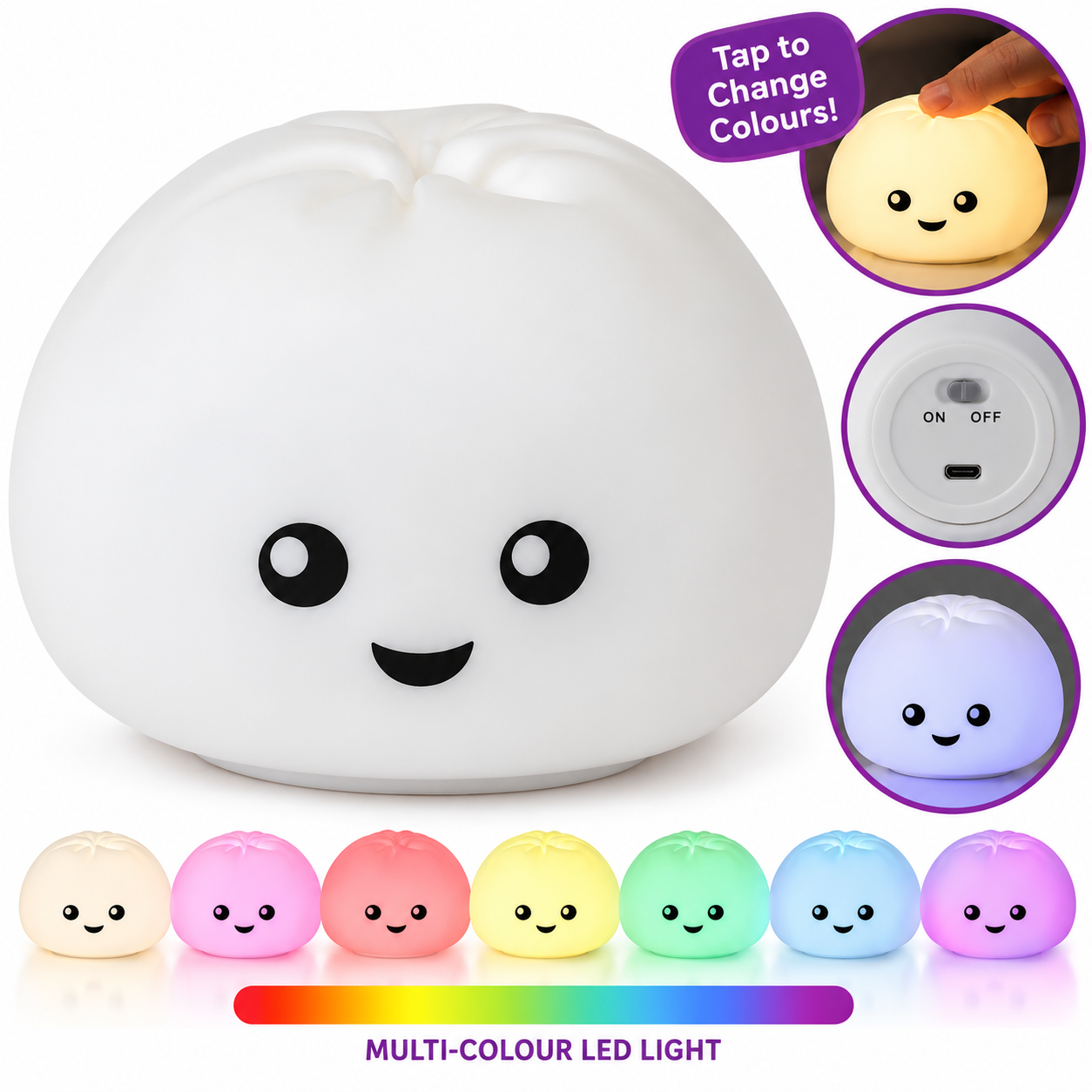 Dumpling Silicone Light-Up Touch Light