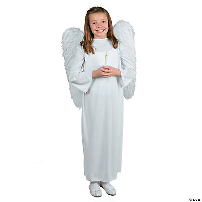 Nativity Angel Costume w/Wings & Candle - Size 10-14