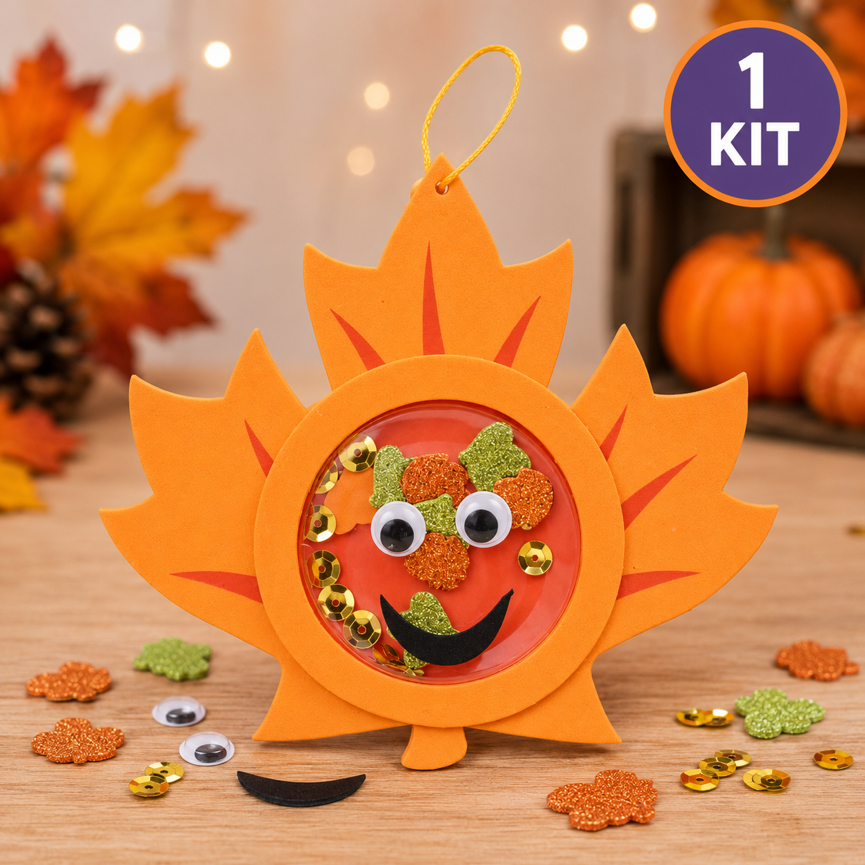 Fall Leaf Shaker Ornament Craft Kit