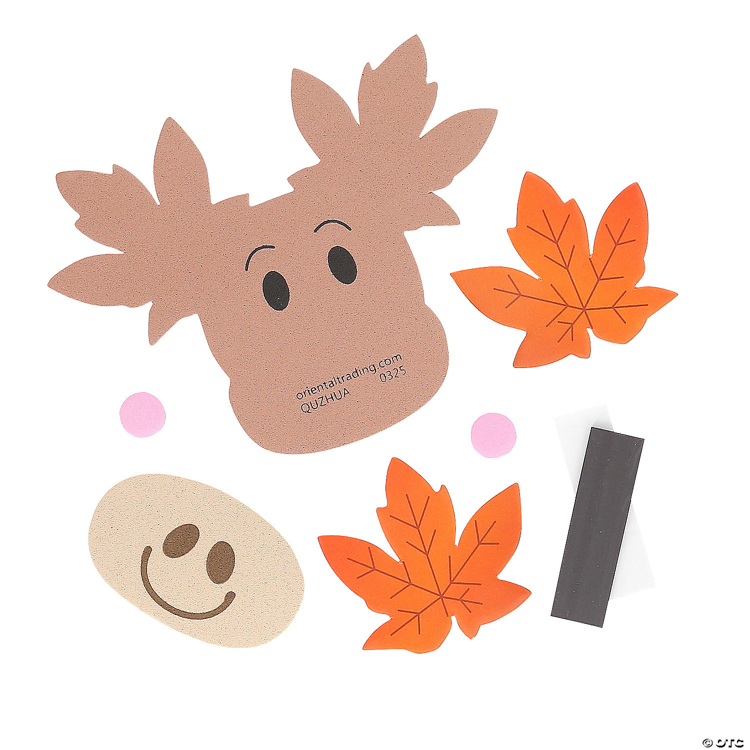 Fall Leafy Moose Magnet Craft Kit-12Pk