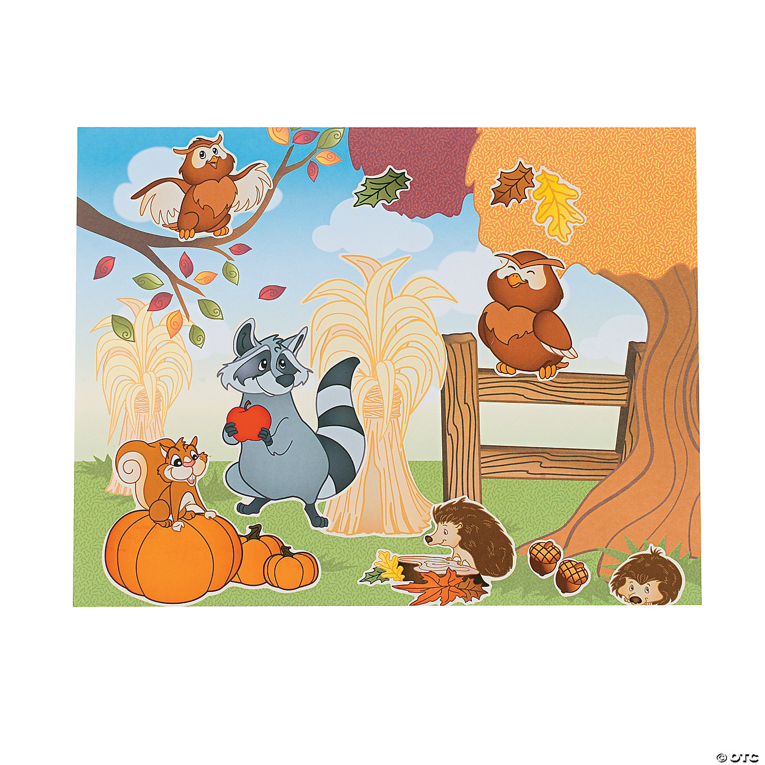 Fall Woodland Owl Sticker Scenes 12 Pk