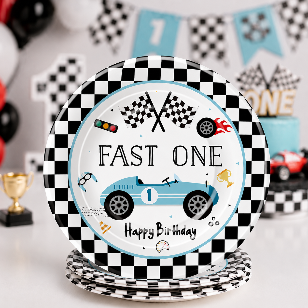 Fast One Racing Dinner Plates - 10 PK