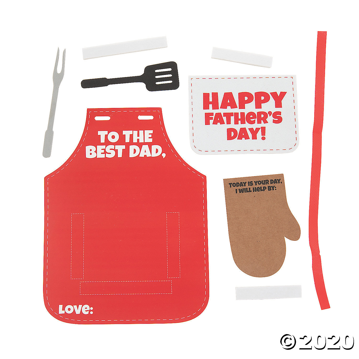 Father's Day Apron Card Craft Kit-12Pk Party Supplies Canada - Open A Party