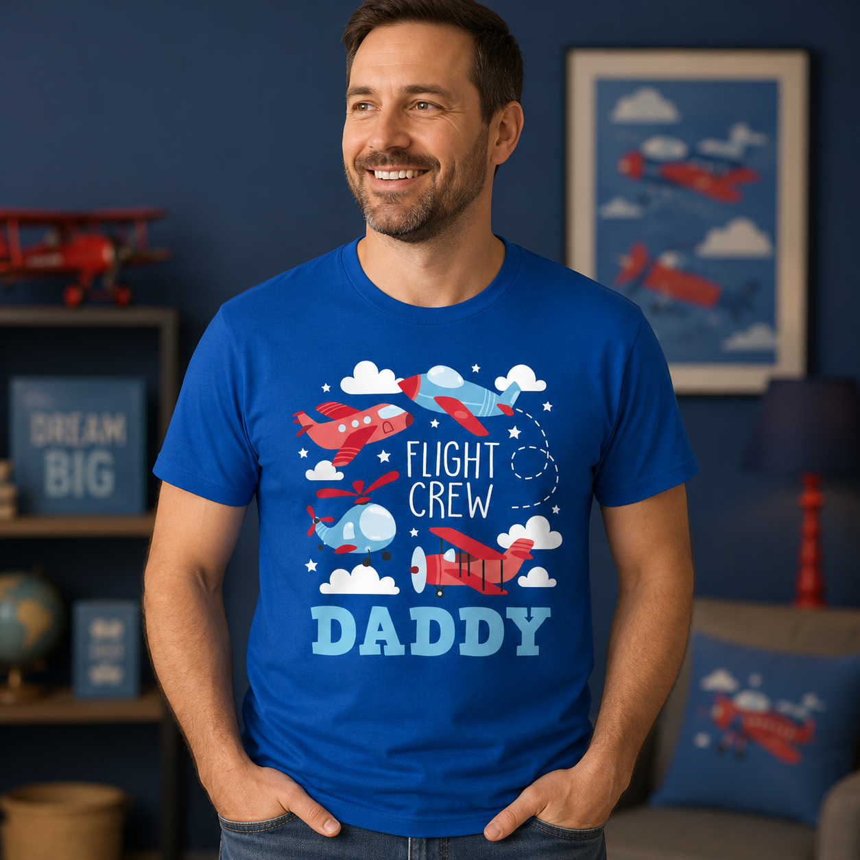 Flight Crew Daddy Blue T-shirt
