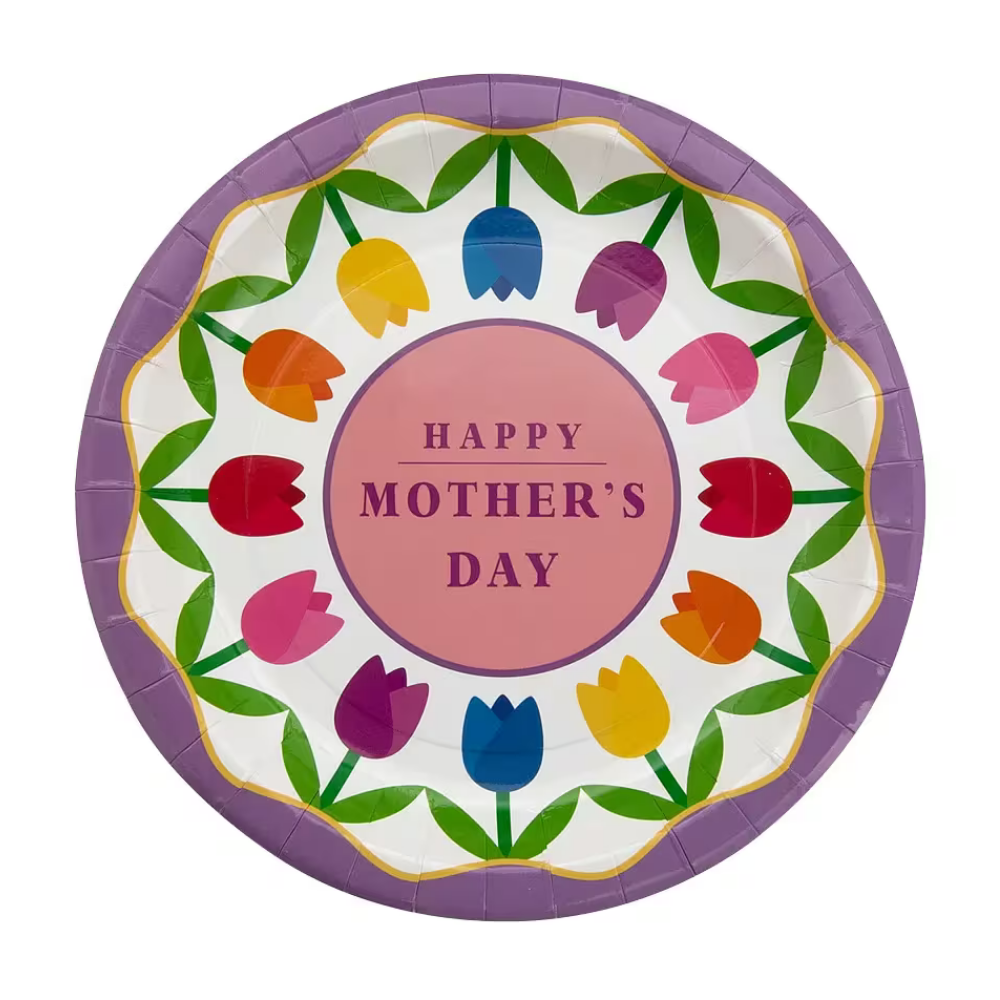 Mother's Day Tulip Dessert Plates - 8 PK