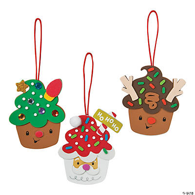 Christmas Cupcake Characters Ornament Craft Kit - 12 Pack